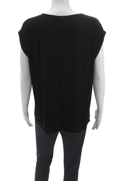 Vince Camuto Womens Black Basic Sleeveless Round Neck Polyester Blouse Size M