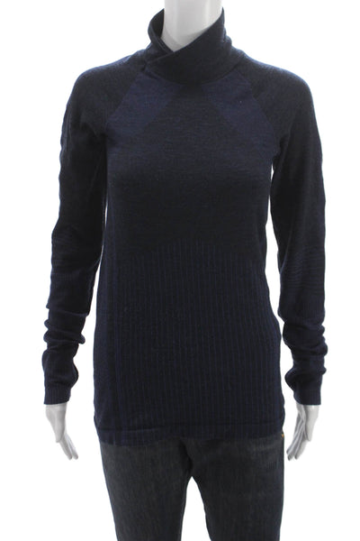 Athleta Womens Blue Pullover Sweater Turtleneck Long Sleeve Size M