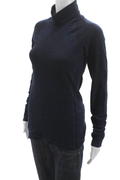 Athleta Womens Blue Pullover Sweater Turtleneck Long Sleeve Size M