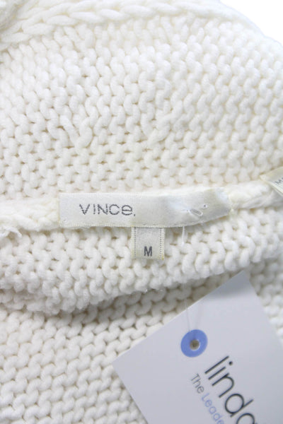 Vince Womens Ivory Collared Cardigan 3/4 Sleeve Size M