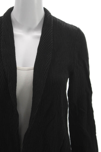 Eileen Fisher Womens Collared Black Cardigan Long Sleeve Size S