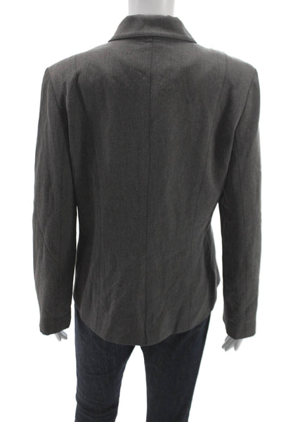 Nordstrom Women Basic Jacket Gray Zip Long Sleeve Size 10