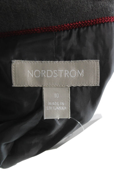 Nordstrom Women Basic Jacket Gray Zip Long Sleeve Size 10