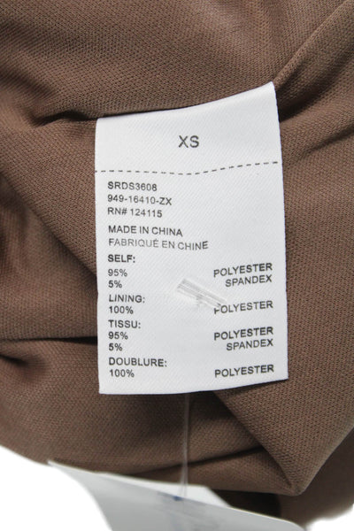Sophie Rue Womens Bodycon One Shoulder Mini Dress Brown Size XS