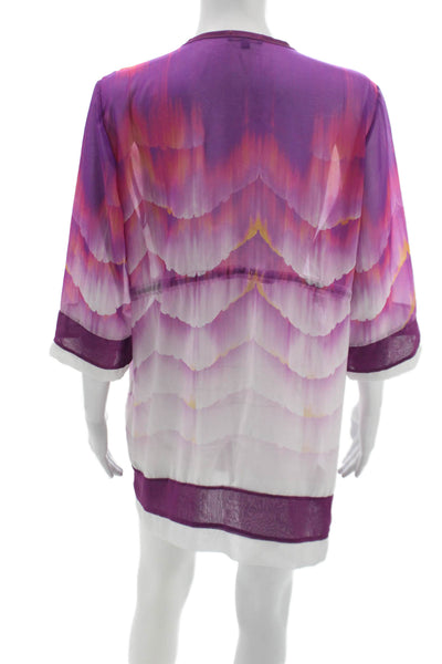 Dolcessa Swimwear Womens Purple Ombré Polyester Blend Cover Up Size L