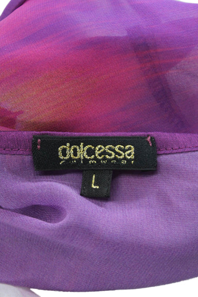 Dolcessa Swimwear Womens Purple Ombré Polyester Blend Cover Up Size L