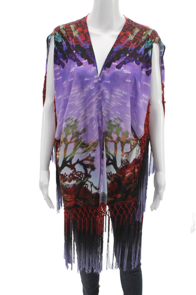 Camilla Women Multicolor Floral V-Neck Blouse Cover Up Sleeveless Size One Size