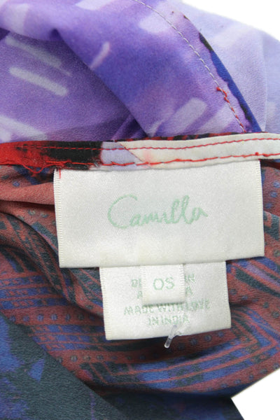 Camilla Women Multicolor Floral V-Neck Blouse Cover Up Sleeveless Size One Size