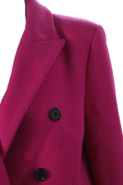 Zara Women Pink Wool Blend Overcoat Long Sleeve Button Size S