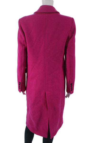 Zara Women Pink Wool Blend Overcoat Long Sleeve Button Size S