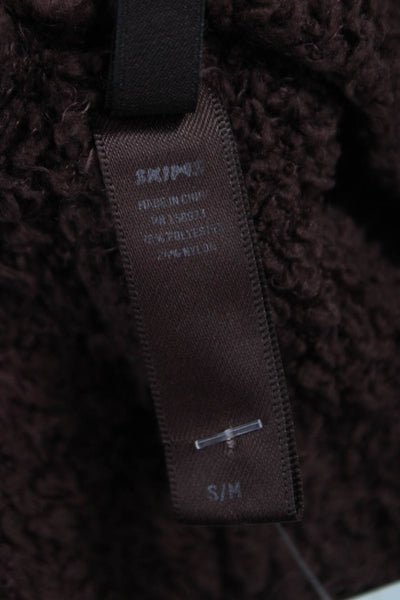 Skims Womens Half Zipper Long Sleeves Teddy One Piece Brown Size Small