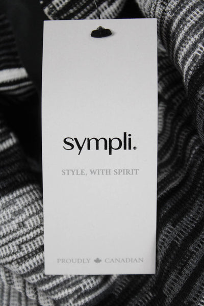 Sympli Women Tunic Striped Multicolor Round Neck 3/4 Sleeve Polyester Size 2