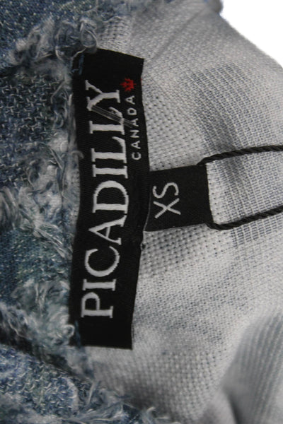 Picadilly Womens Blue Basic Jacket Check Collared Long Sleeve Size XS