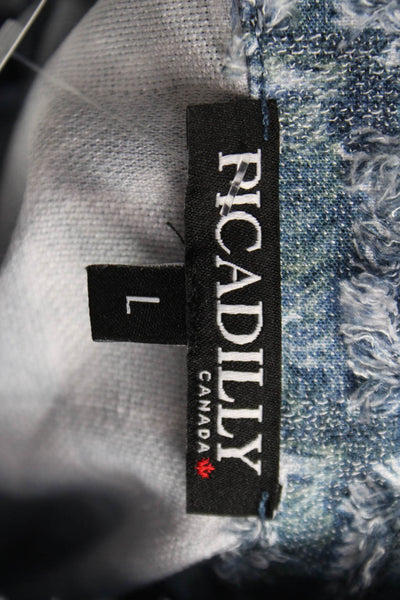 Picadilly Women Basic Jacket Blue Button Collared Polyester Long Sleeve Size L