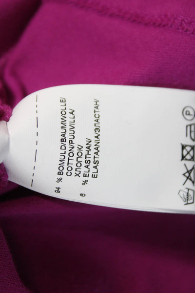 i'cona Women Basic Purple Long Sleeve Round Neck T-Shirt Size 8