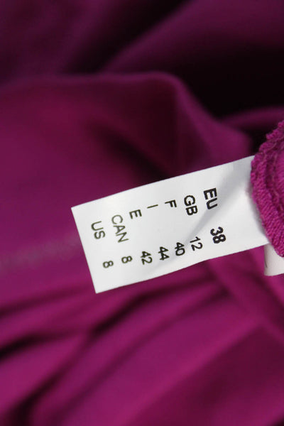 i'cona Women Basic Purple Long Sleeve Round Neck T-Shirt Size 8