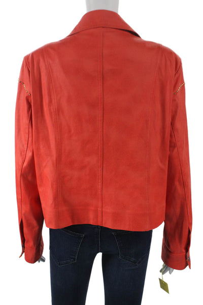 Insight Womens Red Biker Jacket Zip Polyester Long Sleeve Size 14