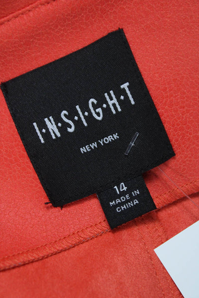 Insight Womens Red Biker Jacket Zip Polyester Long Sleeve Size 14