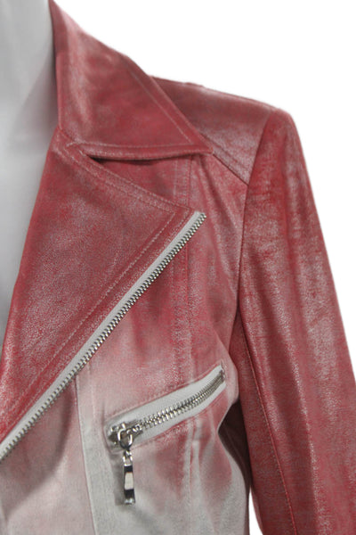 Insight Womens Biker Jacket Red Ombre Long Sleeve Size 2