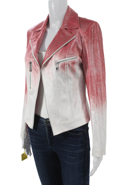 Insight Womens Biker Jacket Red Ombre Long Sleeve Size 2