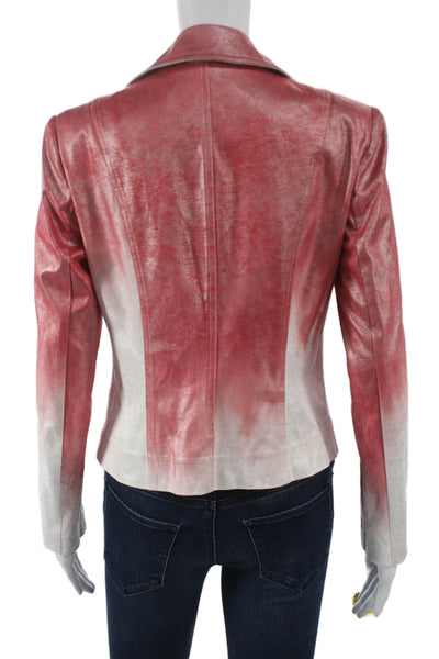 Insight Womens Biker Jacket Red Ombre Long Sleeve Size 2
