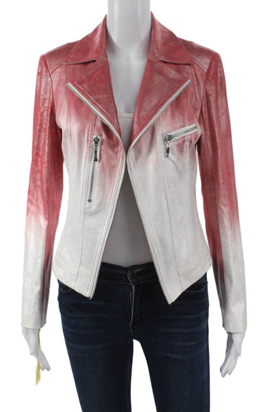 Insight Womens Red Ombre Motorcycle Jacket Zip Size 10