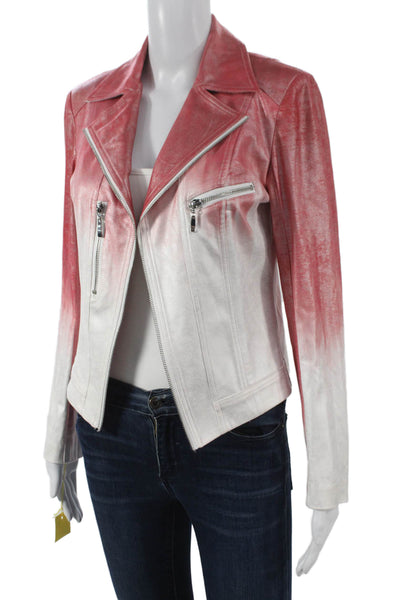 Insight Womens Red Ombre Motorcycle Jacket Zip Size 10
