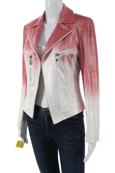 Insight Womens Biker Jacket Red Ombre Long Sleeve Size 6