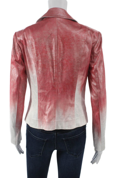 Insight Womens Biker Jacket Red Ombre Long Sleeve Size 6