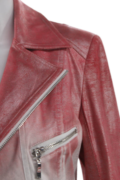 Insight Womens Red Ombre Biker Jacket Long Sleeve Zip Size 16