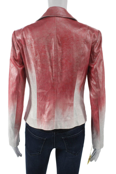 Insight Womens Red Ombre Biker Jacket Long Sleeve Zip Size 16