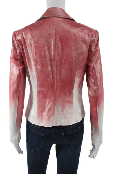 Insight Womens Motorcycle Jacket Red Ombre Long Sleeve Zip Size 4
