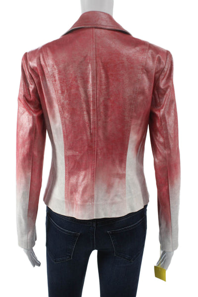 Insight Womens Biker Jacket Red Ombre Zip Long Sleeve Size 12