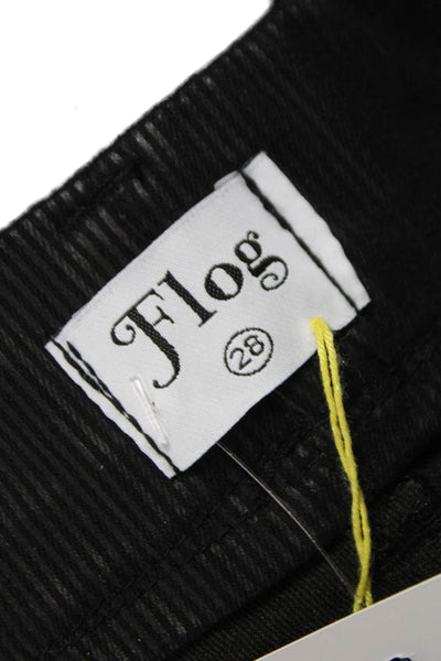 Flog Womens Ankle Pants Black Pull On Stretch Cotton Size 28
