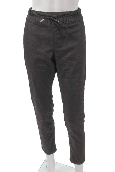 Flog Womens Jogger Pants Black Cotton Drawstring Inseam 26 Size 28