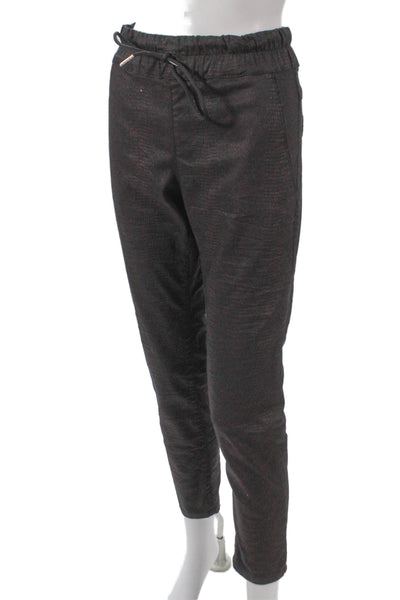 Flog Womens Jogger Pants Black Cotton Drawstring Inseam 26 Size 28