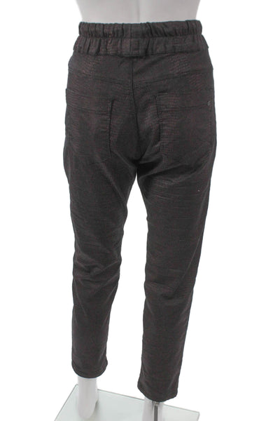 Flog Womens Jogger Pants Black Cotton Drawstring Inseam 26 Size 28