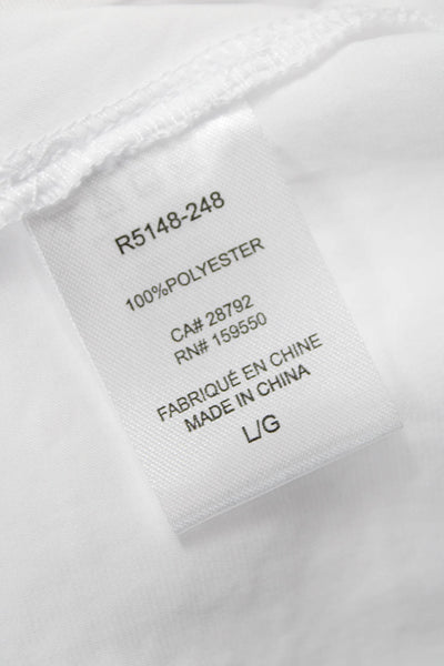Renuar Women Tunic T-Shirt White Polyester Round Neck Short Sleeve Size L