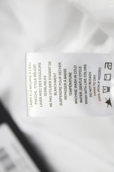Renuar Womens White Cotton Blend Collared Button-Up Blouse Long Sleeve Size XS
