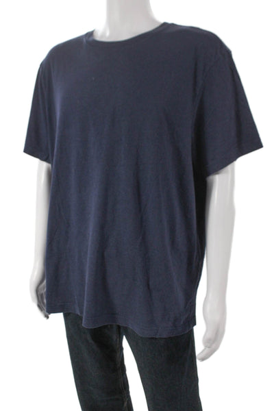 J Crew Mens Basic Blue T-Shirt Crew Neck Short Sleeve 55% Cotton Size 2XL