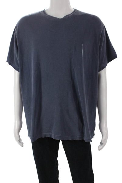 J Crew Mens Basic Crew Neck Solid Cotton Short Sleeve T-Shirt Blue Size XL