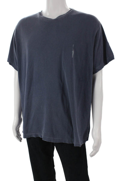J Crew Mens Basic Crew Neck Solid Cotton Short Sleeve T-Shirt Blue Size XL