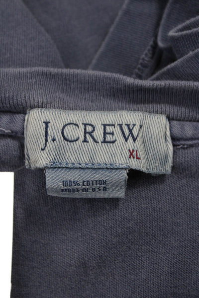 J Crew Mens Basic Crew Neck Solid Cotton Short Sleeve T-Shirt Blue Size XL