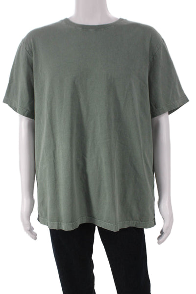 J Crew Mens Basic Solid Green Crew Neck Cotton Short Sleeve T-Shirt Size 2XL