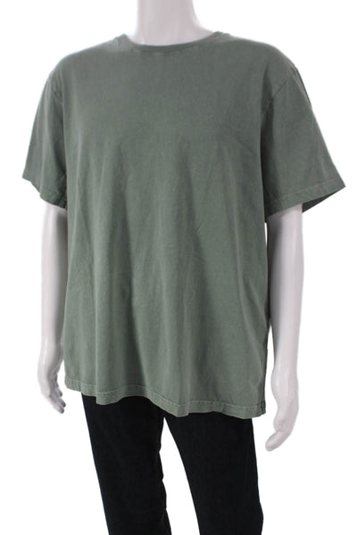 J Crew Mens Basic Solid Green Crew Neck Cotton Short Sleeve T-Shirt Size 2XL