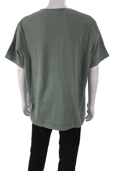 J Crew Mens Basic Solid Green Crew Neck Cotton Short Sleeve T-Shirt Size 2XL