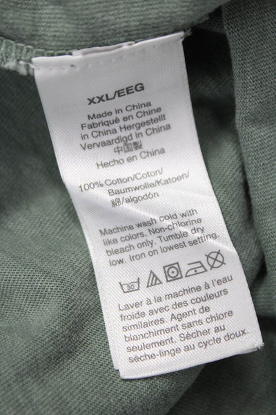 J Crew Mens Basic Solid Green Crew Neck Cotton Short Sleeve T-Shirt Size 2XL