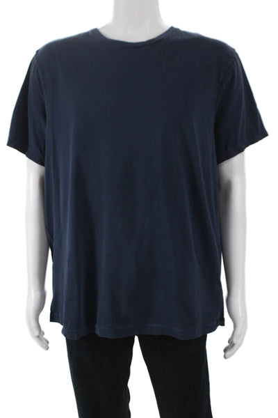 J Crew Mens Basic Blue Cotton Crew Neck T-Shirt Short Sleeve Size XL