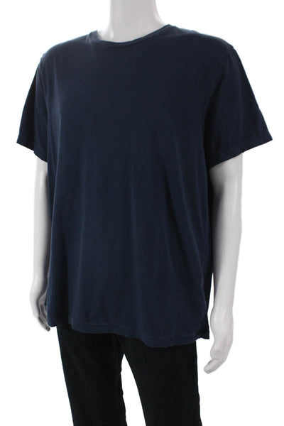 J Crew Mens Basic Blue Cotton Crew Neck T-Shirt Short Sleeve Size XL