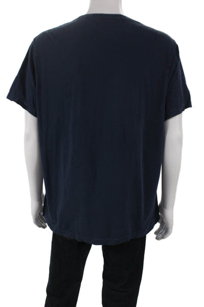 J Crew Mens Basic Blue Cotton Crew Neck T-Shirt Short Sleeve Size XL